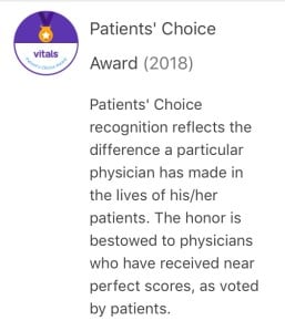 Vital's Patients Choice Award 2018 Criteria